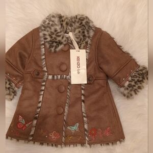 Kenzo Kids Brown Embroidered Coat